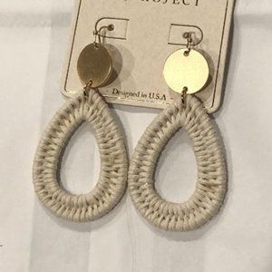 Gold & Cream Teardrop Earrings